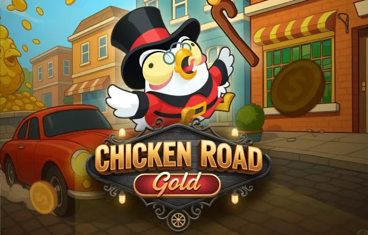 Chicken Road Gold online game logo by InOut on spinfinn.gr.com